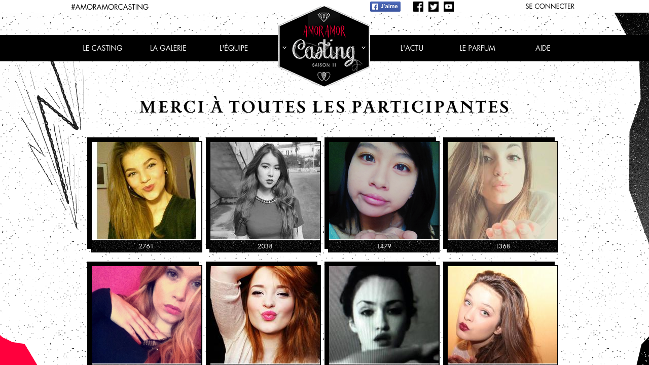 site pour le casting de l'égérie du parfum amor amor
