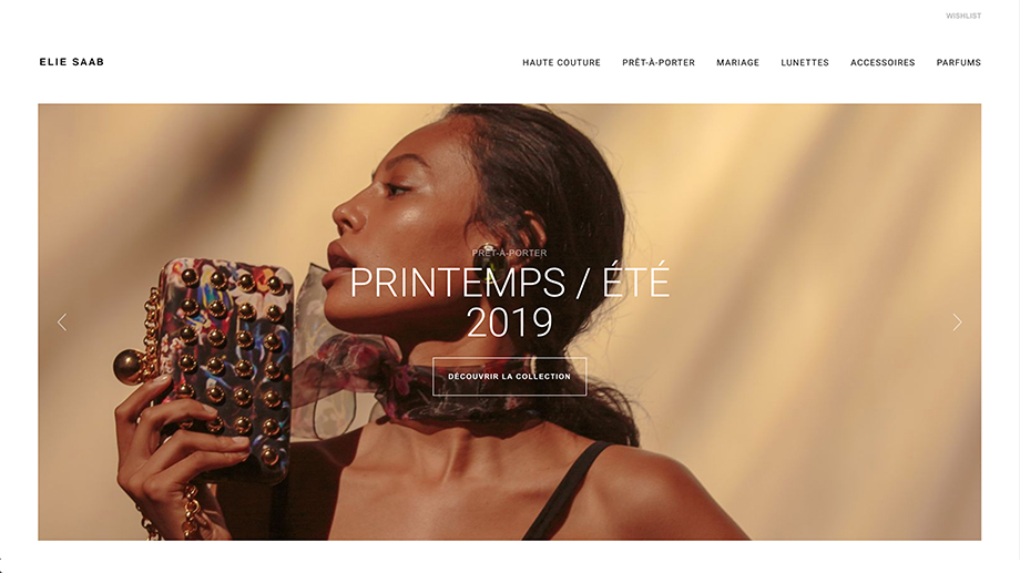 capture page accueil Elie saab
