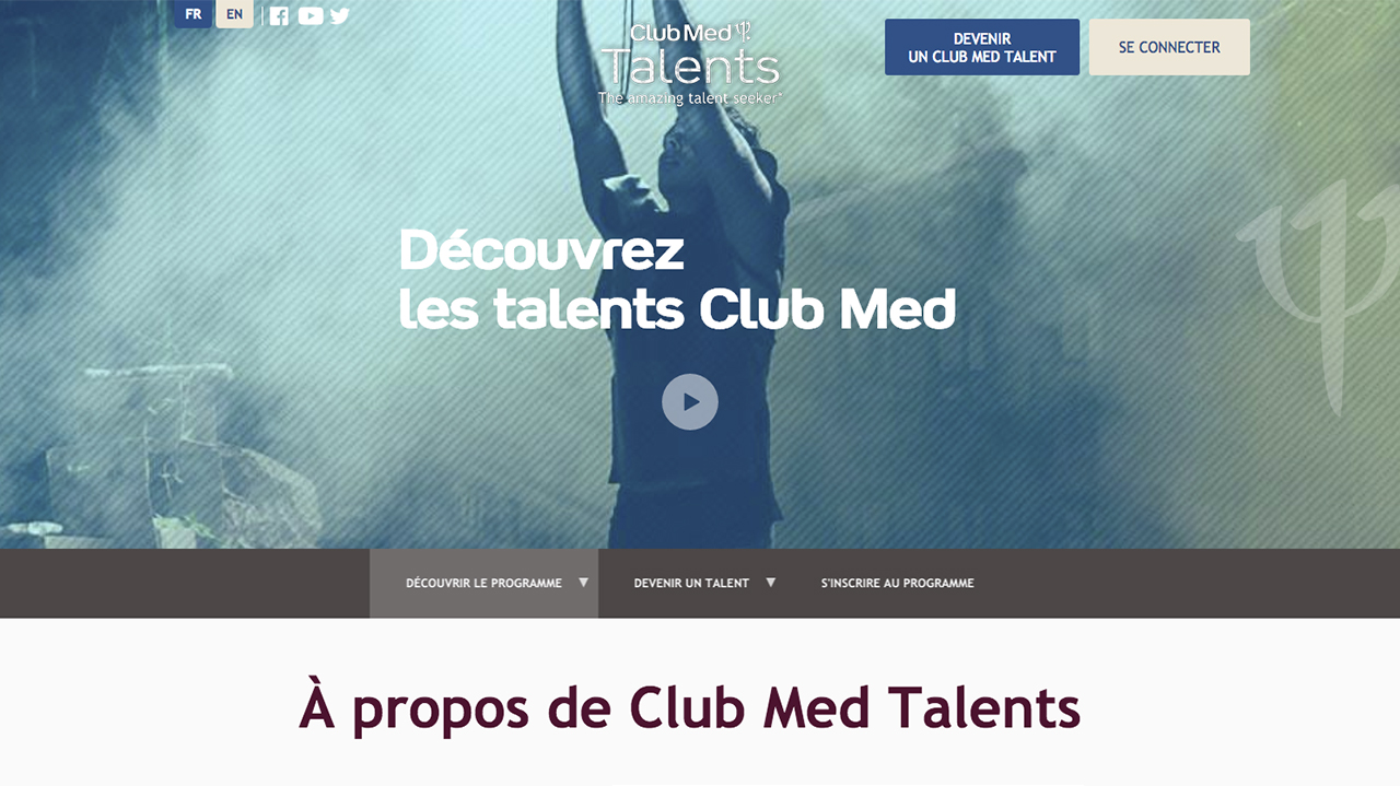 présentation du site club med talents