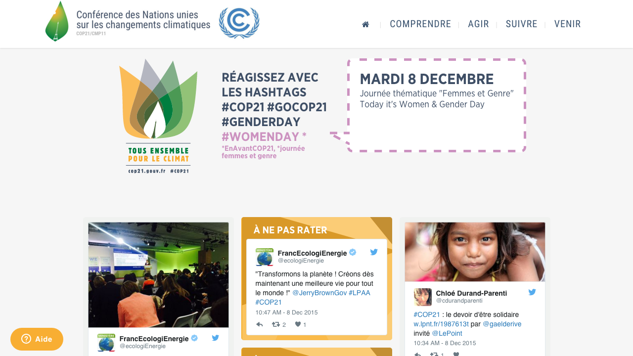 Visuel du social wall de la COP21