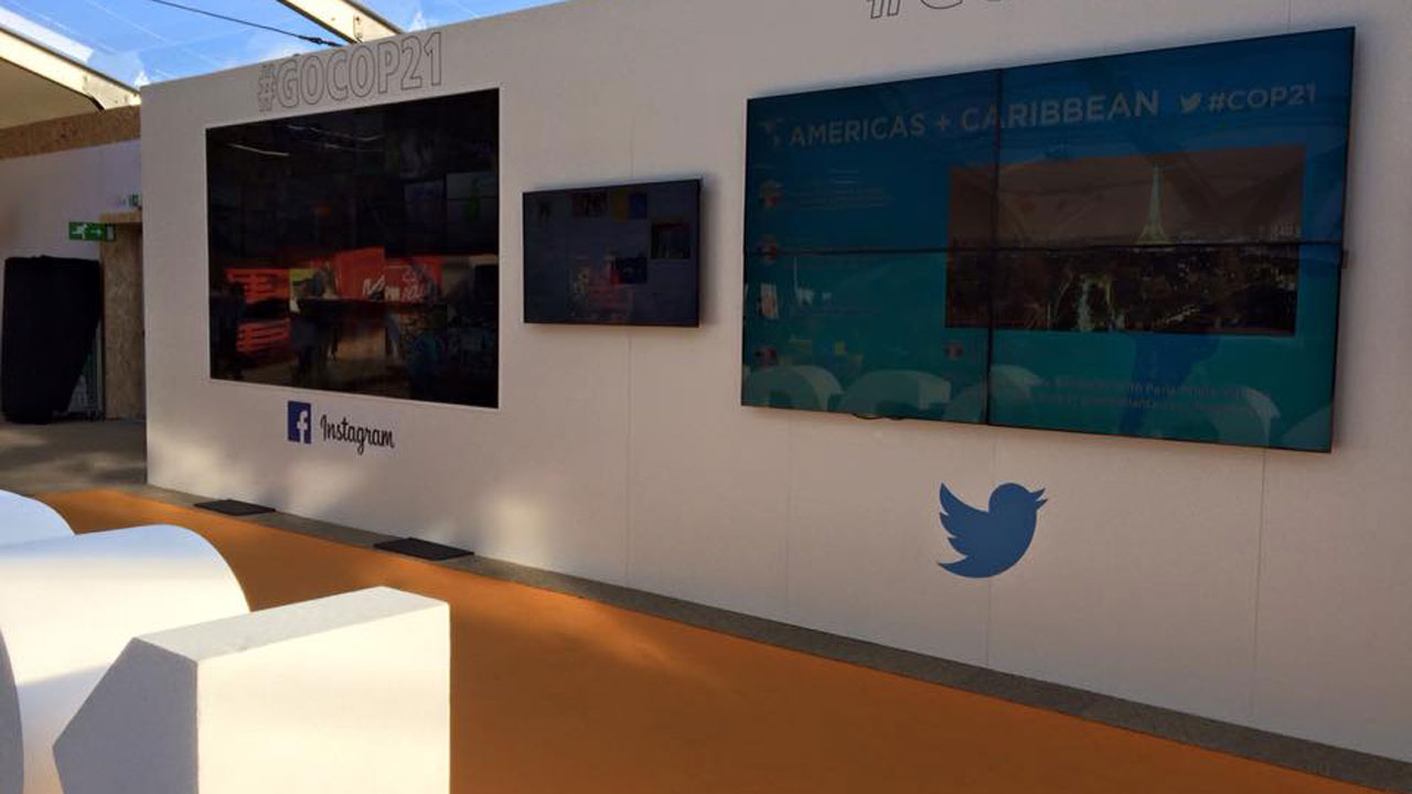 Visuel des écrans événementiels installés pendant la COP21