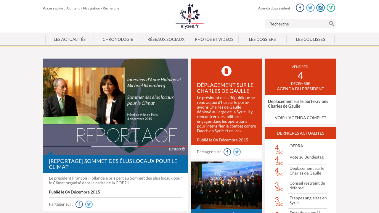 site internet de l'elysee