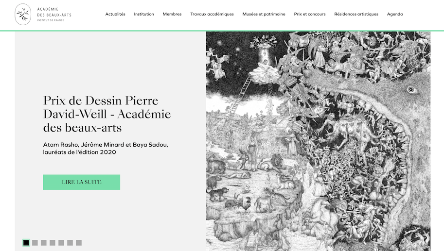 Homepage Académie des Beaux Arts
