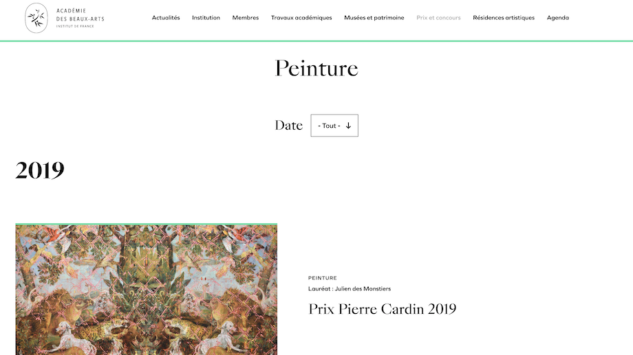 Page peinture Académie des Beaux Arts