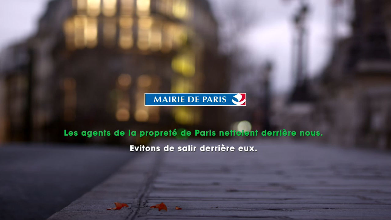 Visuel du film de la campagne propreté à Paris
